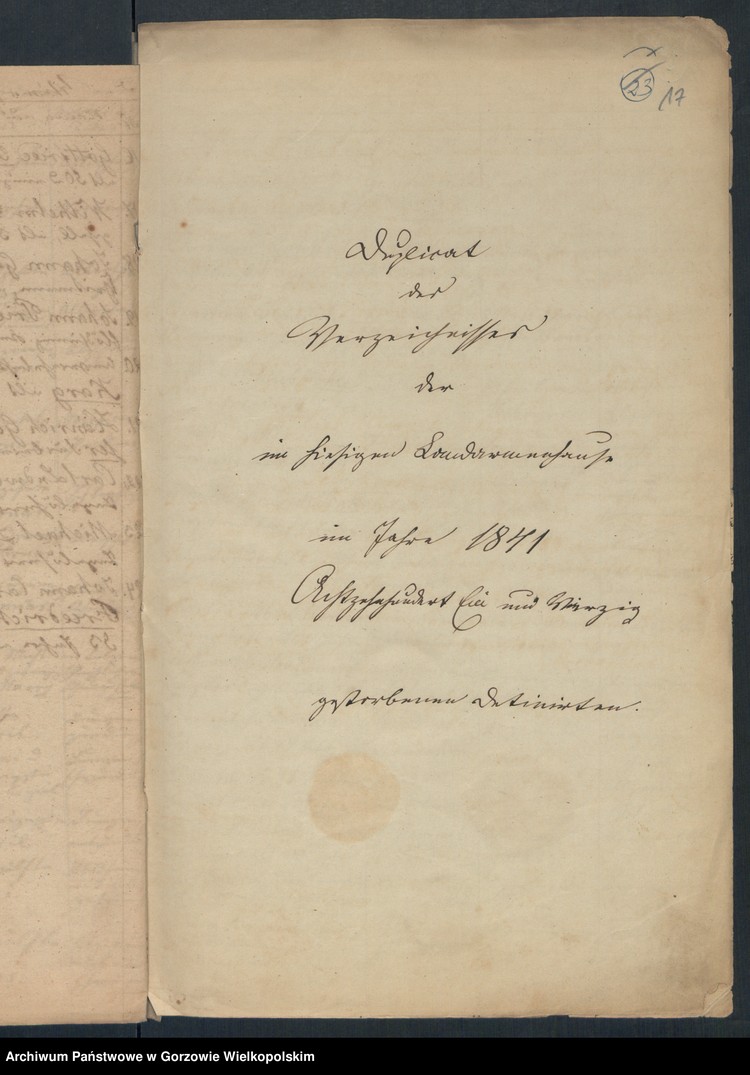 image.from.unit.number "Duplikate des Kirchenbuchs vom Landarmenhaus zu Landsberg an der Warthe"