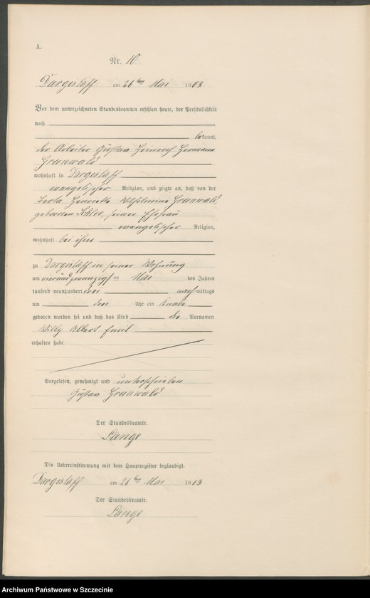 Obraz 13 z jednostki "Geburts-Register (Neben-Register)"