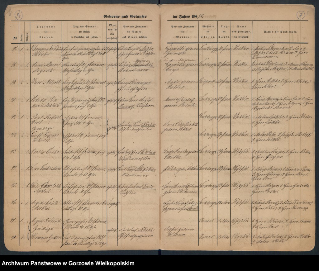 image.from.unit.number "Duplikate der Hauptkirche zu Landsberg an der Warthe (zawiera też księgę zgonów Konkordien Kirche z 1858 r.)"