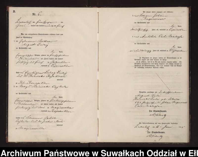 image.from.unit.number "Heiraths-Neben-Register des Preussischen Standes-Amtes Milken Kreis Loetzen"