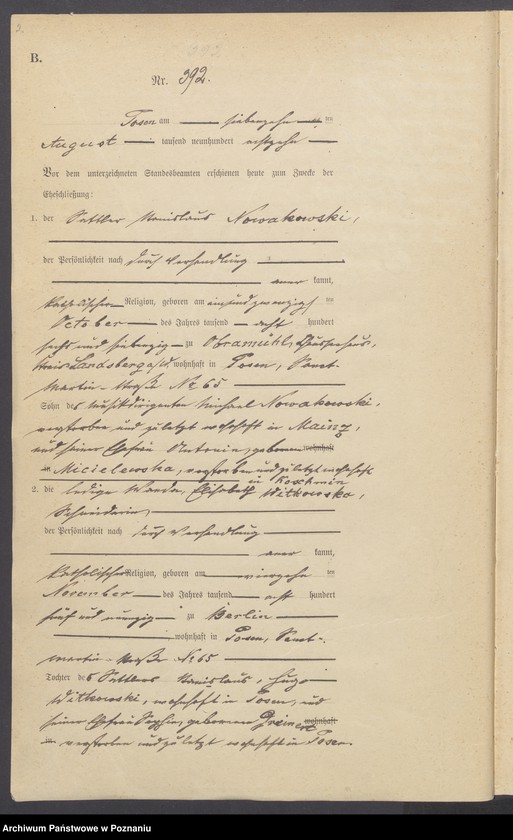 Obraz 4 z jednostki "Księga miejscowa małżeństw tom III [Rejestr główny małżeństw]"