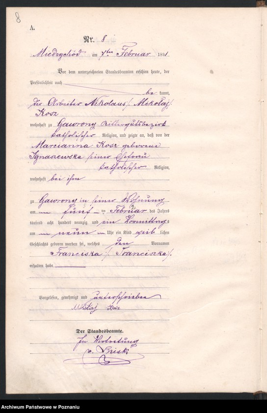 Obraz 11 z jednostki "Księga urodzeń"