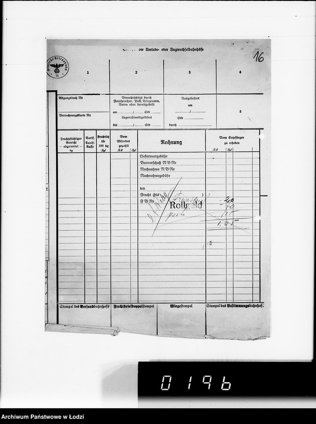 Obraz 20 z jednostki "Schenker u.Co [rachunki za dostawy towarów do Getta]"