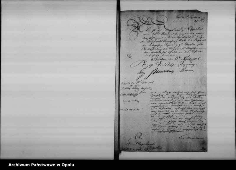 Obraz 18 z jednostki "Acta specialia betreffend die Feuer Societats und Servis- Freiheit der beiden Häuser des Orbe und Bega auf dem Amts Ostroweck de anno 1816"