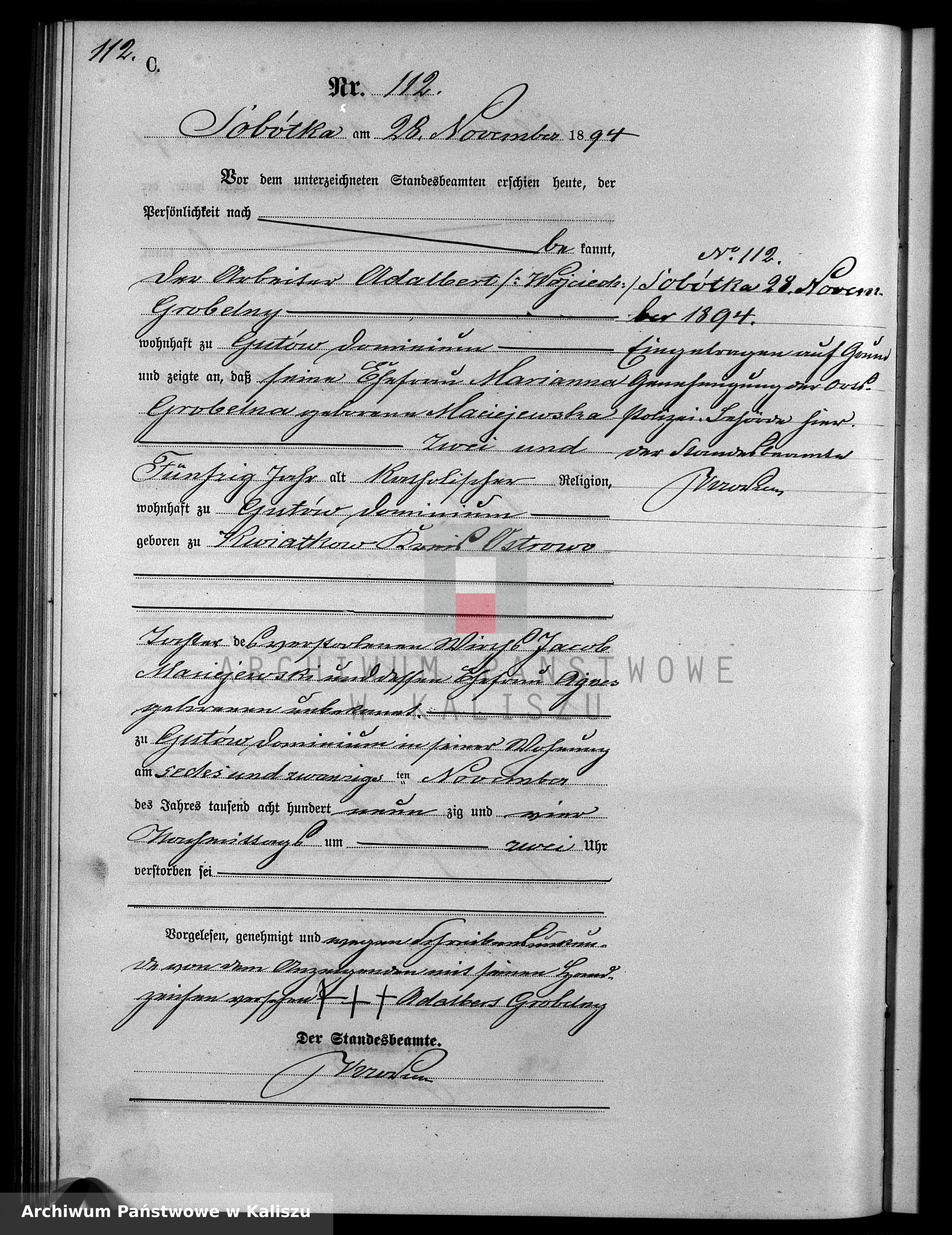 Skan z jednostki: [Księga zgonów]