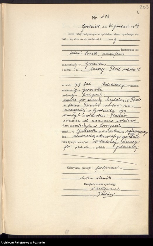 Obraz 10 z jednostki "Księga zgonów [Rejestr główny zgonów]"