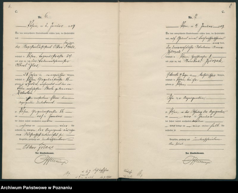 Obraz 6 z jednostki "Księga miejscowa zgonów tom I [Rejestr główny zgonów]"