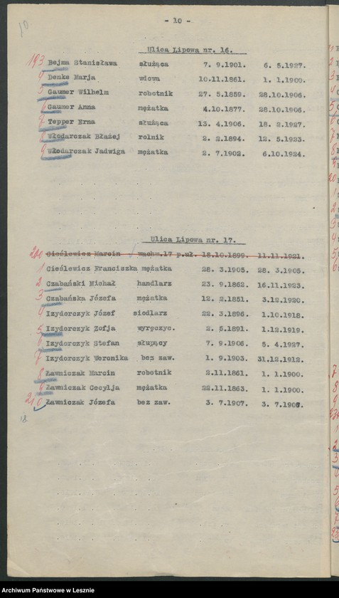 Obraz 13 z jednostki "[Obwód I - głosuje w Szkole Przemysłowo-Handlowej /listy wyborców/]"