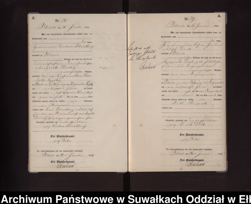 image.from.unit.number "Geburts-Neben-Register des Preussischen Standes-Amtes Rhein Kreis Loetzen"