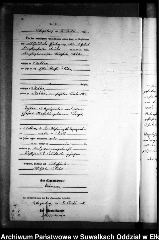 image.from.unit.number "Sterbe-Neben-Register des Preussischen Standes-Amtes Kehlen Kreis Angerburg"