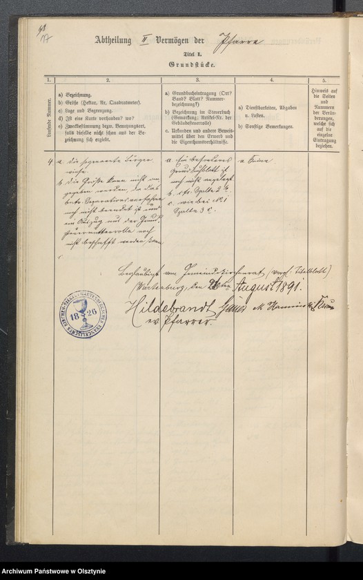 image.from.unit.number "Lagerbuch der evangelischen Kirchengemeinde Wartenburg"