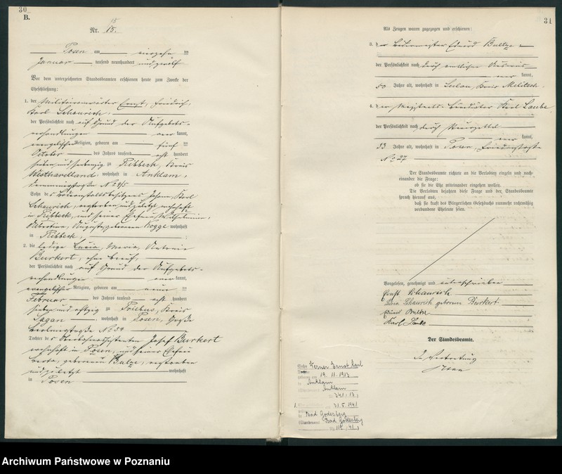 Obraz 17 z jednostki "Księga miejscowa małżeństw tom I [Rejestr główny małżeństw]"