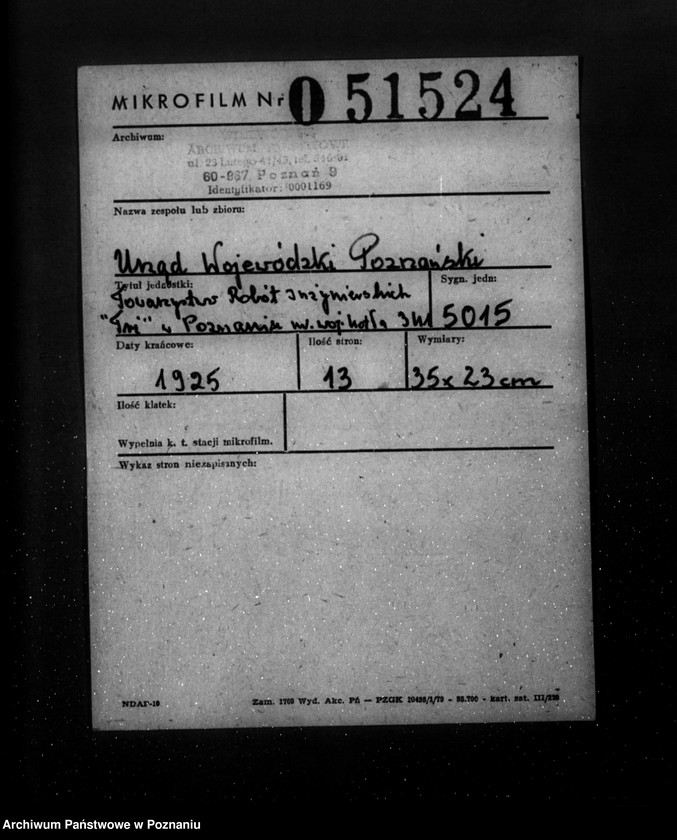 Obraz 2 z jednostki "Towarzystwo robót inżynieryjnych "Tri" w Poznaniu nr woj. 341"