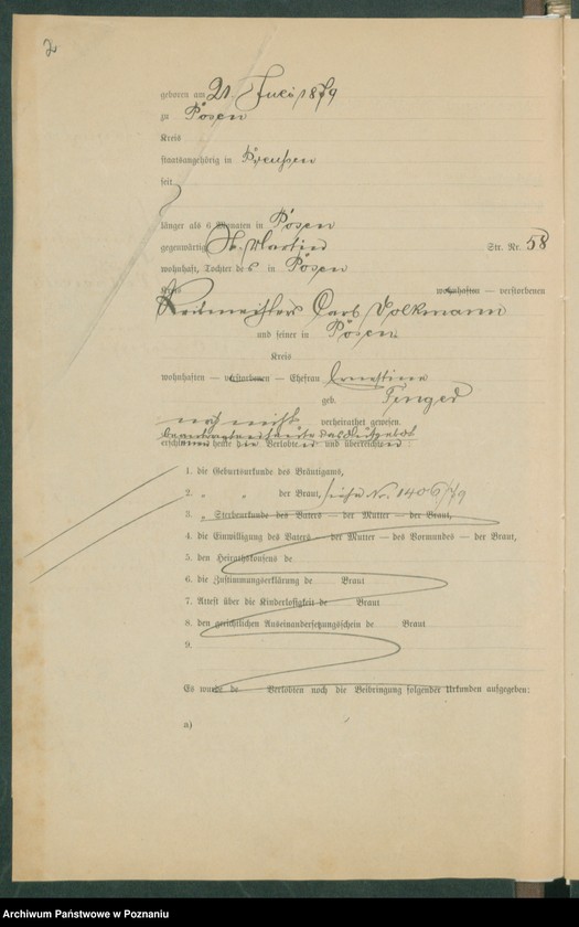 Obraz 4 z jednostki "[Dokumenty dostarczone przez narzeczonych do zawarcia związku małżeńskiego za 1902 rok. Tom III]"