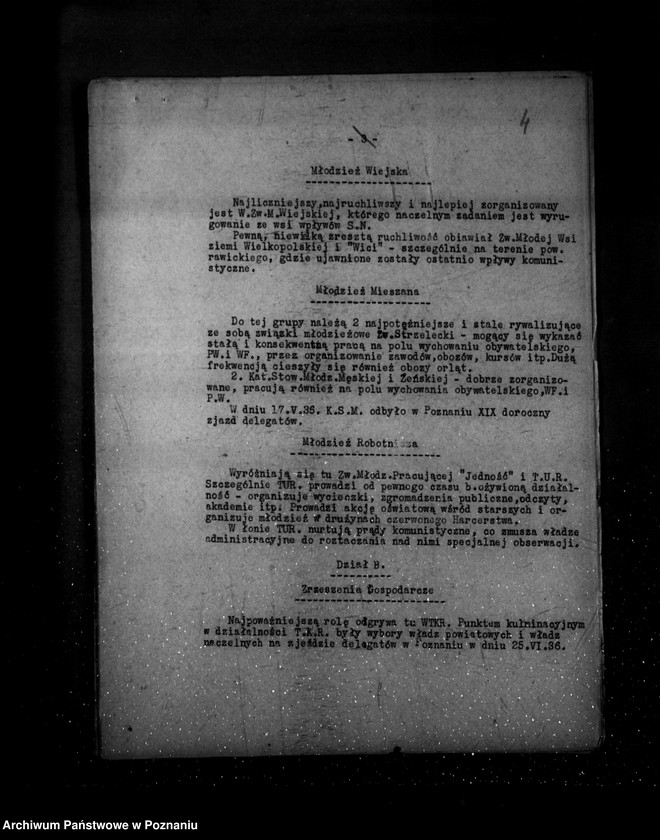 Obraz 8 z jednostki "Sprawozdanie półroczne z życia polskich legalnych stowarzyszeń i związków za okres od 1 kwietnia 1936 r. do 30 września 1936 r."