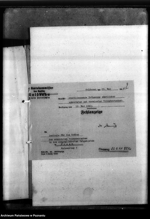 Obraz 6 z jednostki "Kreis Jarotschin (Jarocin). Zgłoszenia zmarłych i zaginionych miejscowych Niemców w 1939 roku"