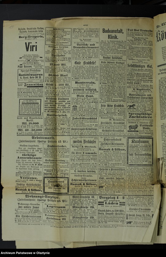image.from.unit.number "Katholicismus und Polonismus / Nachrichten, Anweisungen, Berichte, 4 Exemplare der "Königsberger Hartungsche Zeitung" von 1896 Jahr und 1 Exemplar der "Osteroder Zeitung" von 1901"