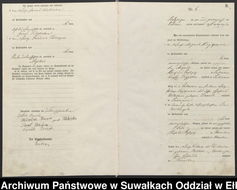 image.from.unit.number "Heiraths-Haupt-Register des Königlichen Preussischen Standes-Amtes Belzonzen Kreis Johannisburg"