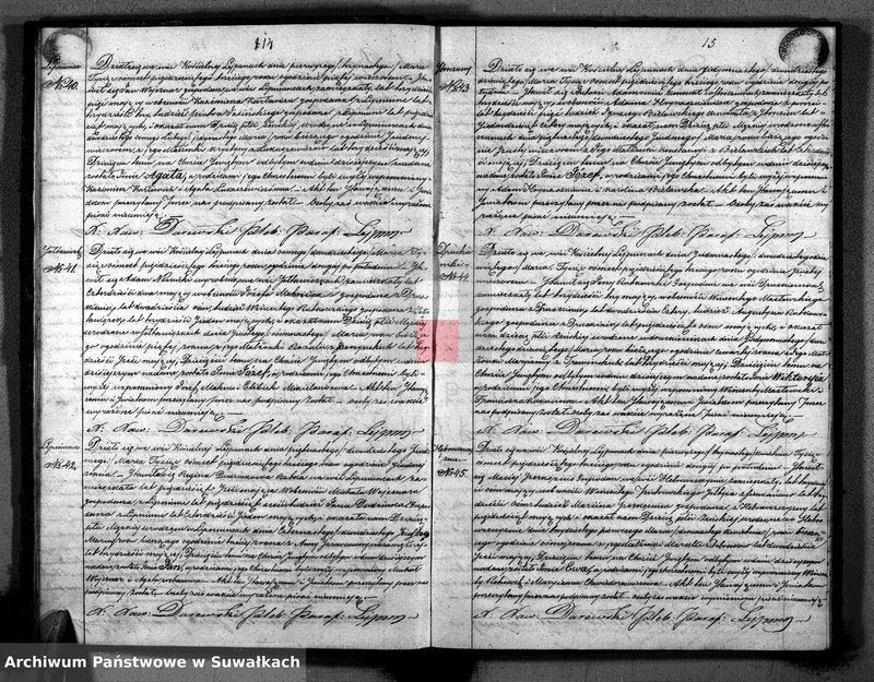 image.from.unit.number "Duplikat aktów urodzenia małżeństw zejscia Parafii Lejpuny R. 1853"