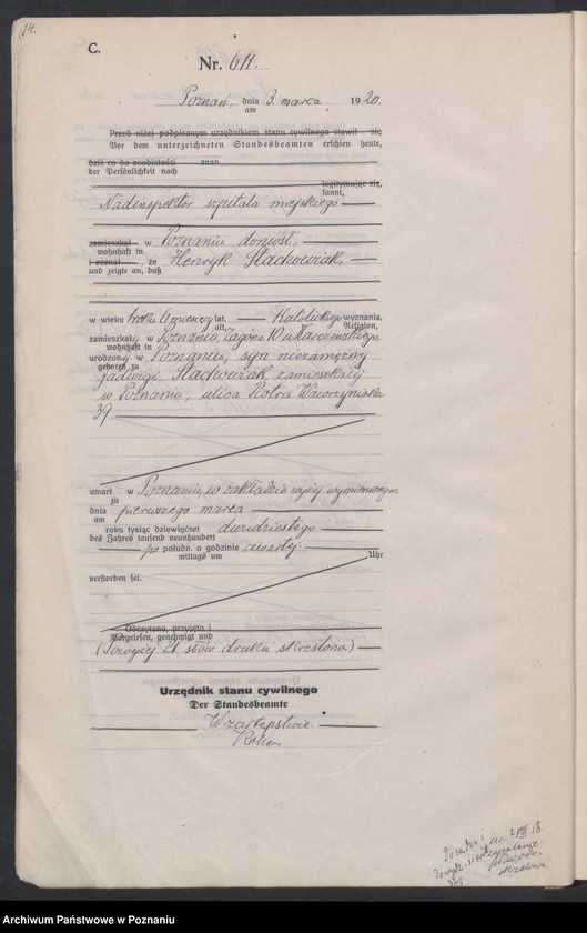 Obraz 16 z jednostki "Księga miejscowa zgonów tom II [Rejestr główny zgonów]"