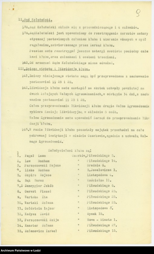 Obraz 12 z jednostki "Zydowski Klub Sportowy "Makabi" w Ozorkowie pow. łęczycki"