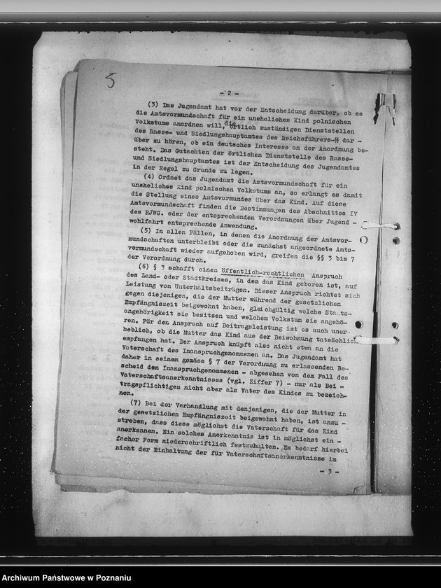 Obraz 9 z jednostki "Verordnung über die Rechtsverhältnisse der Schutzangehörigen und staatenlosen unehelichen Kinder polnischen Volkstums"