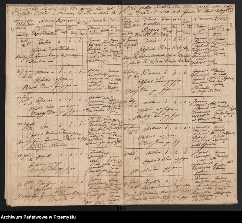 image.from.unit.number "[Odpisy ksiąg urodzeń, małżeństw, zgonów parafii rzymskokatolickiej Olesko z 1829 roku]"