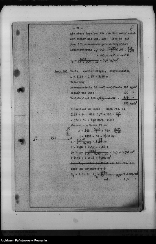 Obraz 10 z jednostki "Stadtische Berechnung. Dienstwohngebäude des Reichsstatthalters Posen"