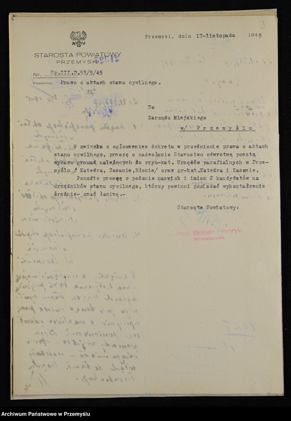 image.from.collection.number "Utworzenie Urzędu Stanu Cywilnego w Przemyślu111"