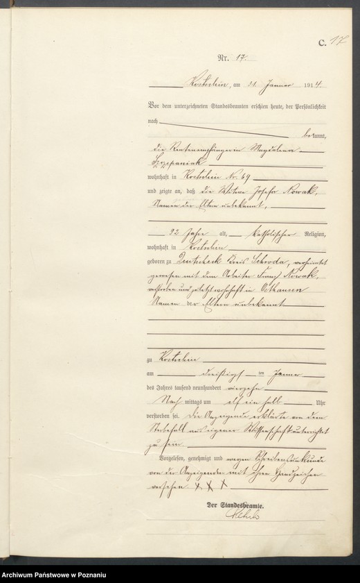 Obraz 19 z jednostki "Sterbe-Haupt-Register"