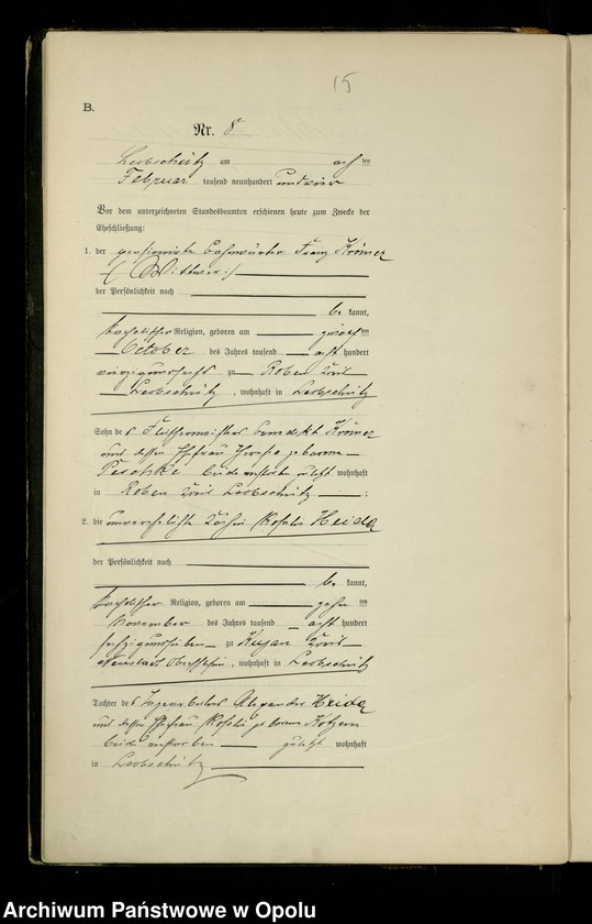image.from.unit.number "Heiraths-Haupt-Register Standesamts Leobschütz pro 1904"