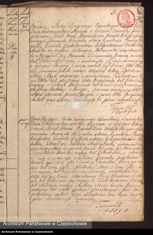 Obraz 8 z jednostki "Księga [akt] zejścia gminy Krzepickiej na rok 1816"