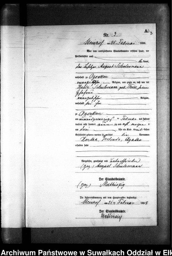 image.from.unit.number "Geburts-Neben-Register des Preussischen Standes-Amtes Gr. Strengeln Kreis Angerburg"