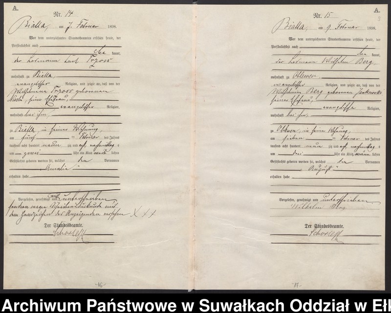 image.from.unit.number "Geburts-Haupt-Register des Königlichen Preussischen Standes-Amtes Bialla Kreis Johannisburg"