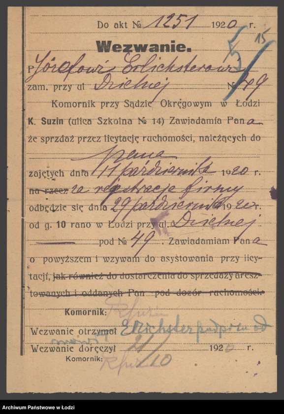 Obraz 17 z jednostki "Kon i Erlichster- sprzedaż przędzy"