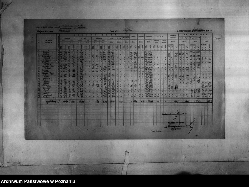 Obraz 12 z jednostki "/Statystyka produkcji rolnej - zestawienie z terenu powiatu kościańskiego"