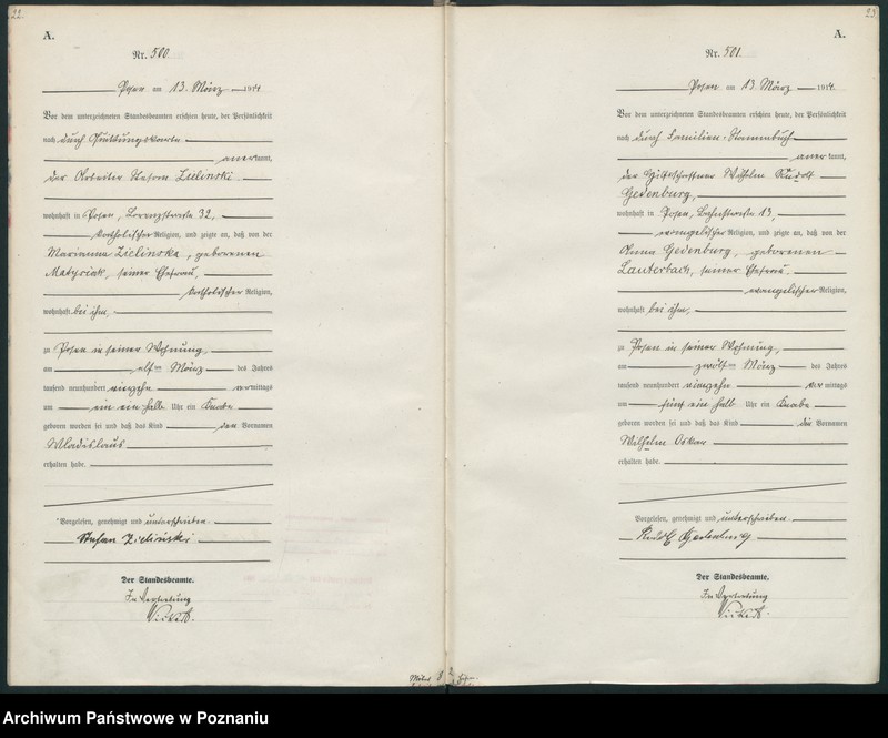 Obraz 14 z jednostki "Księga miejscowa urodzeń tom II [Rejestr główny urodzeń]"