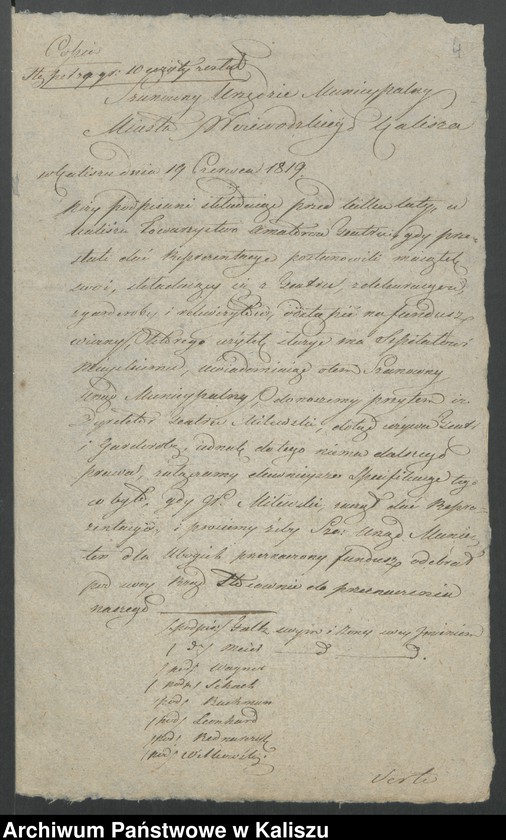 Obraz 7 z kolekcji "Dary Teatru Amatorskiego w Kaliszu na rzecz kaliskiego szpitala w latach 1819-1822111"