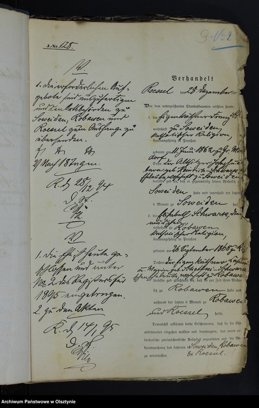 image.from.unit.number "Beläge zum Heiraths-Register"