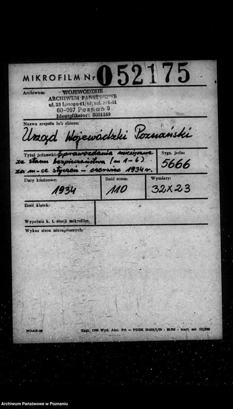 Obraz 2 z jednostki "Sprawozdania okresowe ze stanu bezpieczeństwa za miesiące styczeń-czerwiec 1934 r. /nr 1-6/"