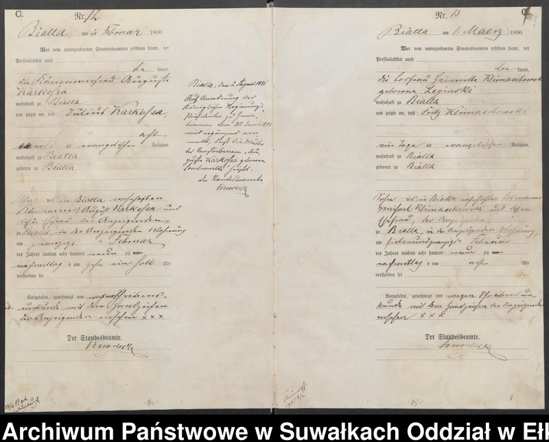image.from.unit.number "Sterbe-Haupt-Register des Königlichen Preussischen Standes-Amtes Bialla Kreis Johannisburg"