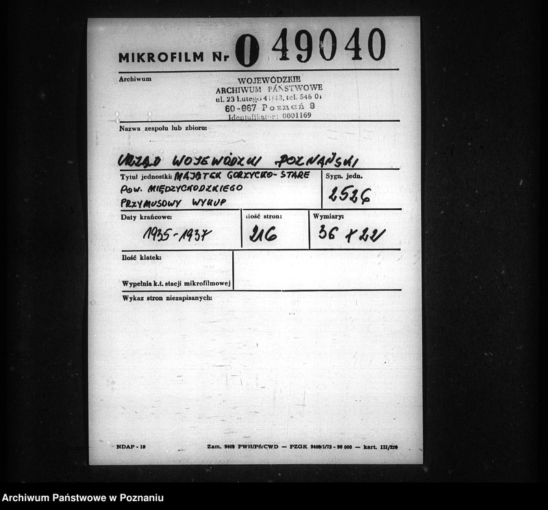 Obraz 2 z jednostki "Majątek Gorzycko Stare powiatu międzychodzkiego przymusowy wykup"