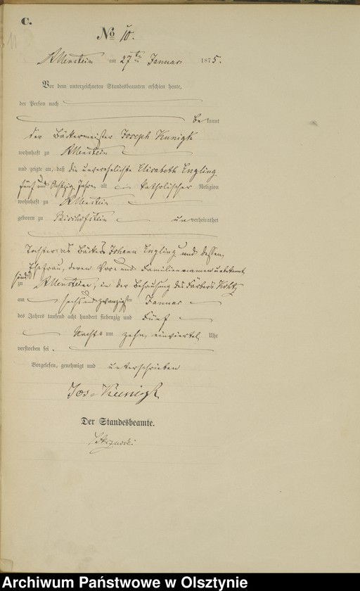 image.from.unit.number "Haupt-Sterbe-Register Nr 1 - 175"