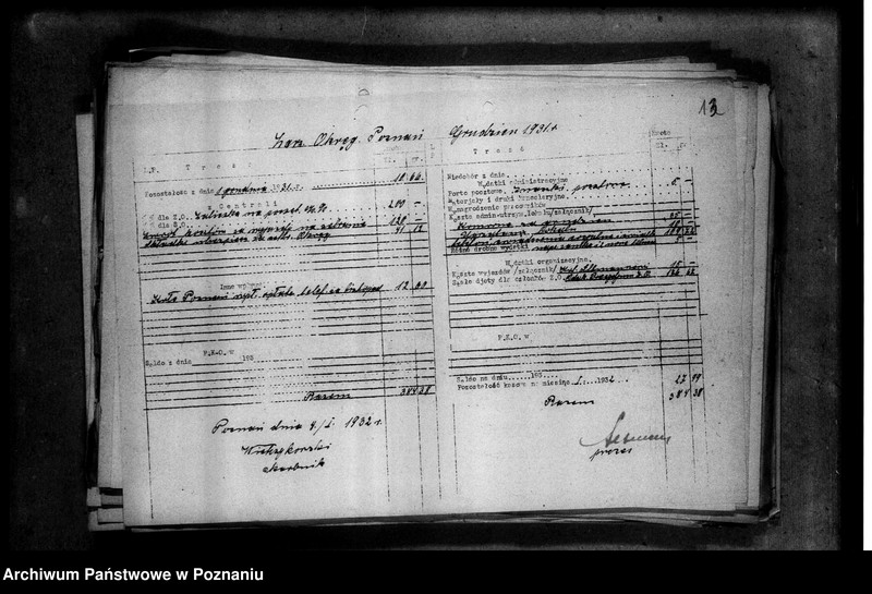 Obraz 17 z jednostki "Sprawozdania kasowe Zarządu Okręgowego Zjednoczenia Zawodowego Polskiego"