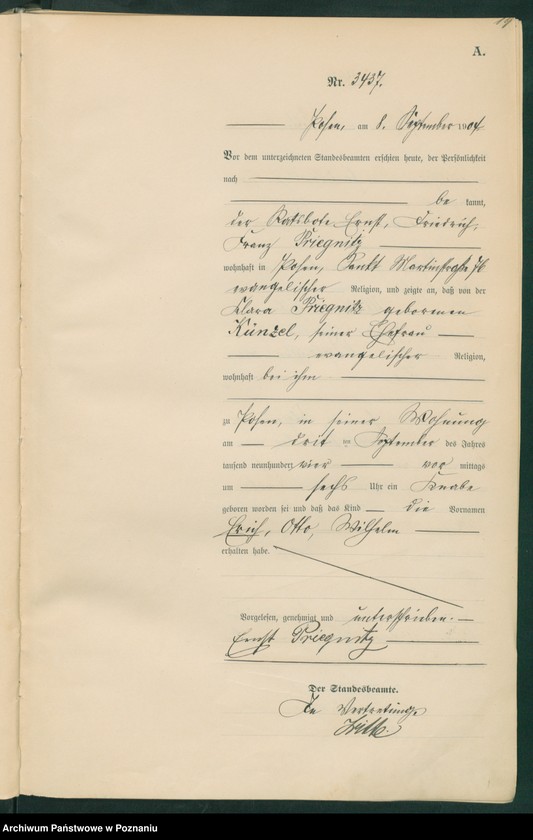 Obraz 20 z jednostki "Księga miejscowa urodzeń tom VII"