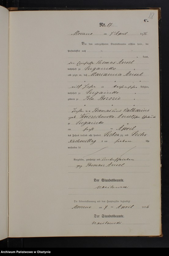 image.from.unit.number "Sterbe-Neben-Register Tom I,Nr 1 - 62"