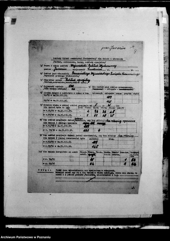 Obraz 12 z jednostki "/Zakłady specjalne/ wykazy"