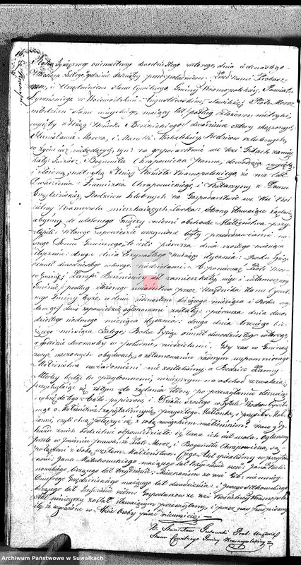 Obraz 19 z jednostki "Akta Zaślubionych Gminy Krasnopolskiey R-ku 1822. Powiat Seyneński. Województwo Augstowskie."