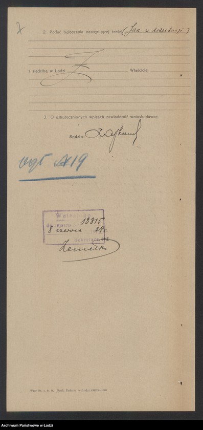 Obraz 9 z jednostki "Iser Icko Gleiberg Leon Szwalbe – zarobkowa nawijalnia przędzy"