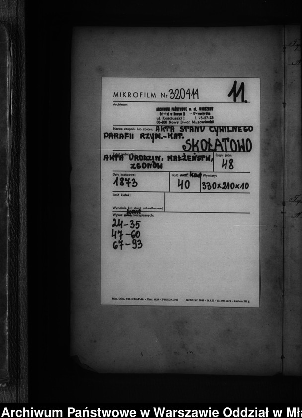 image.from.unit.number "Akta urodzeń, małżeństw i zgonów"